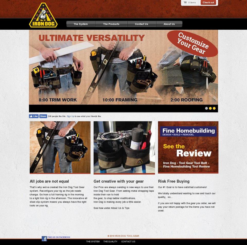 irondoggear.com — Shopify storefront screenshot