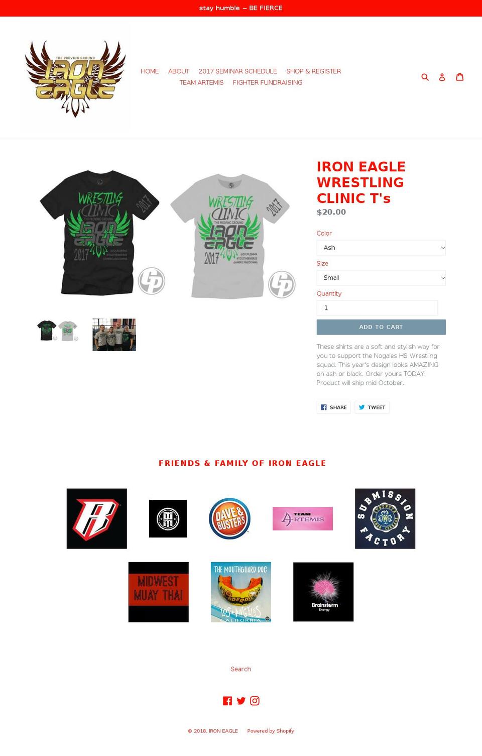 ironeagle4life.com — Shopify storefront screenshot