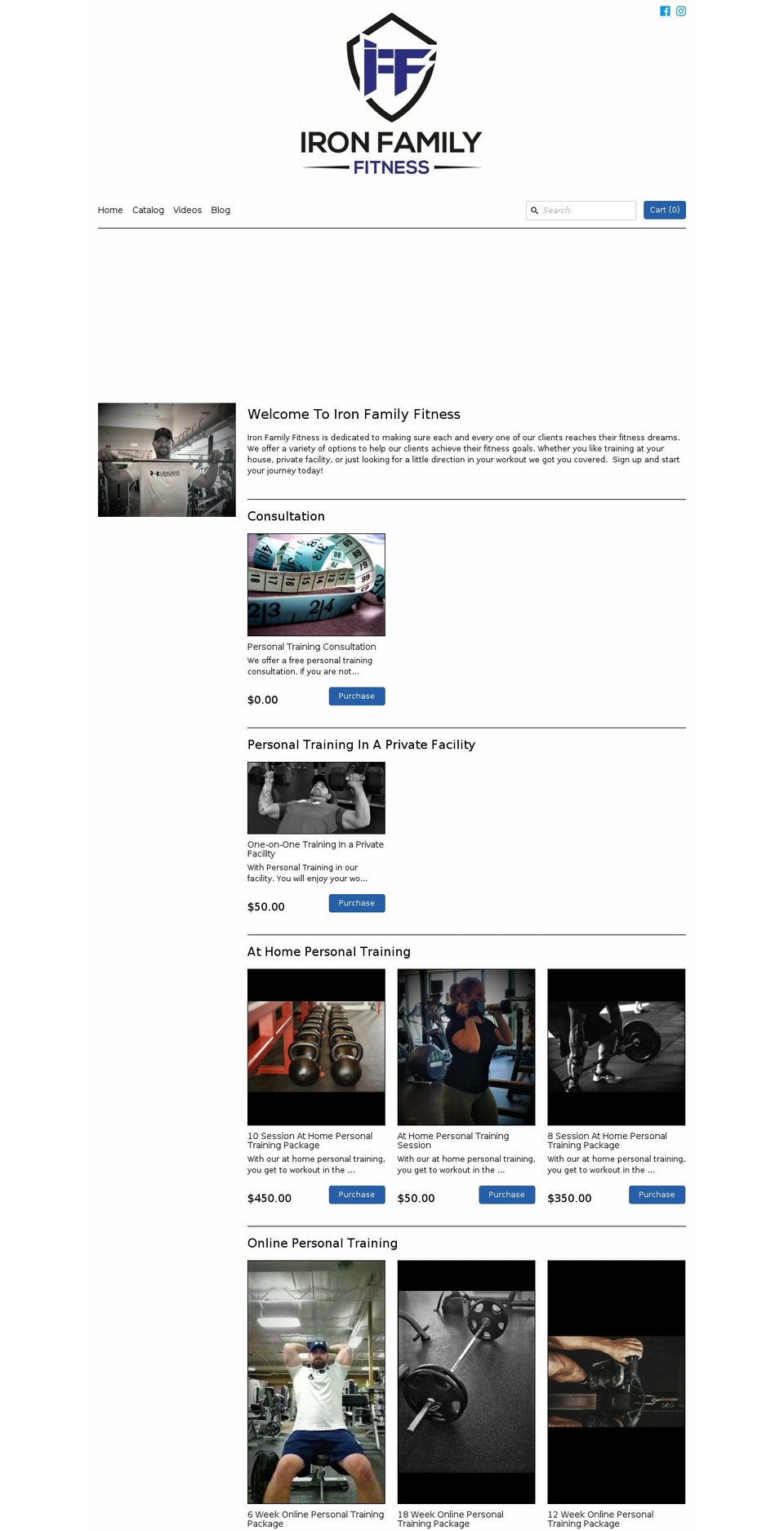ironfamilyfit.com — Shopify storefront screenshot