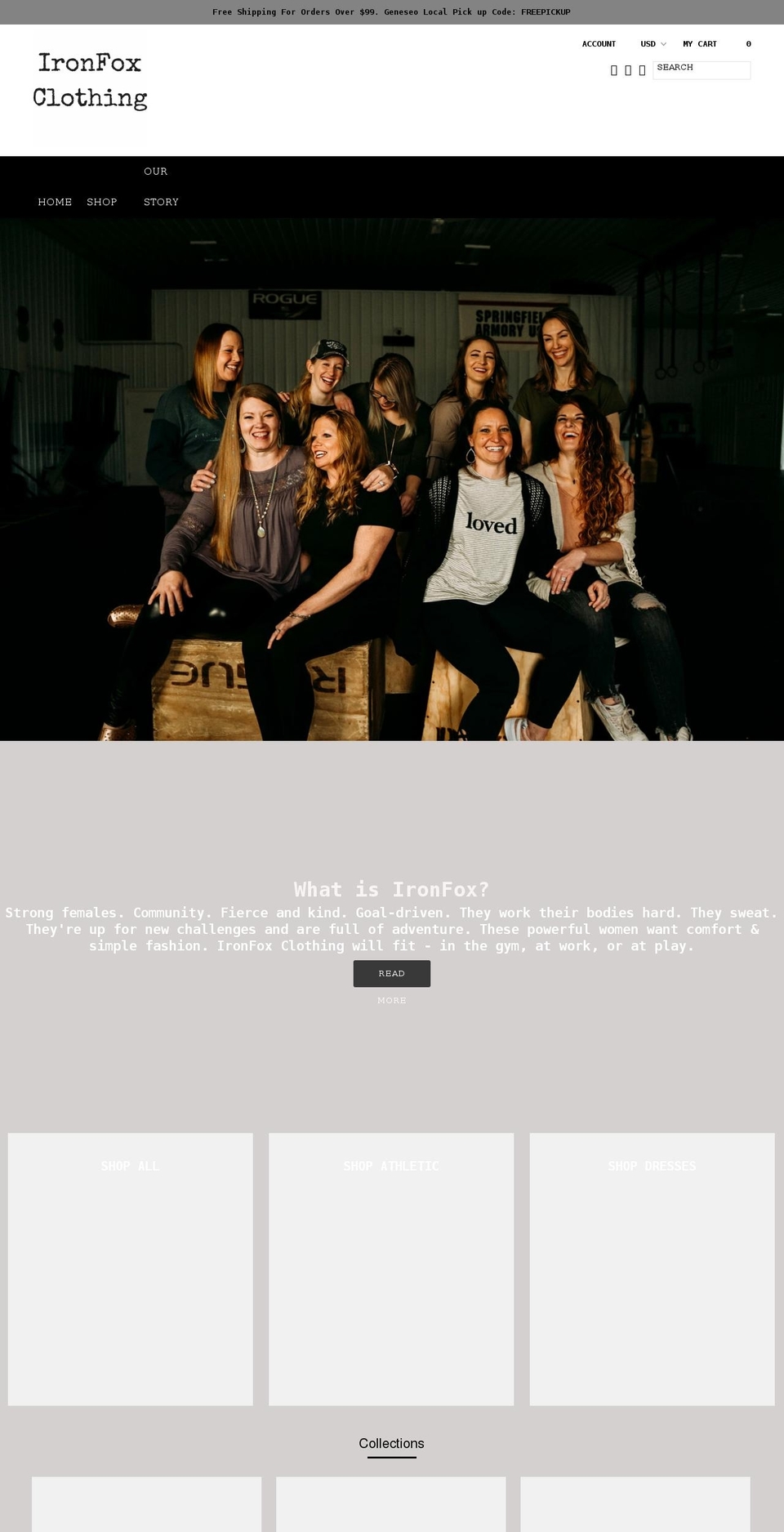 ironfoxclothing.com shopify website screenshot