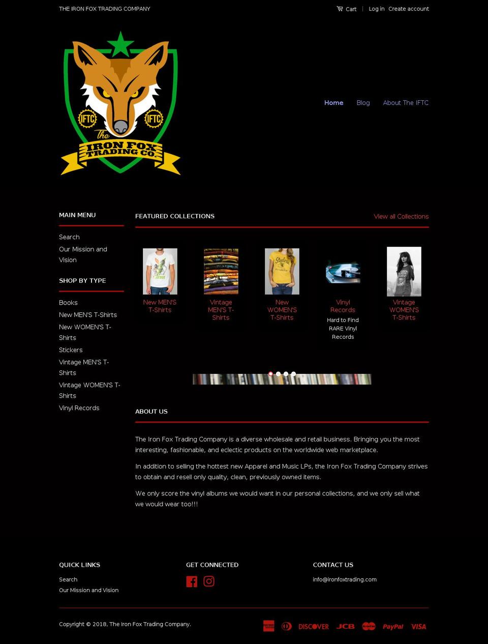 ironfoxtrading.com — Shopify storefront screenshot