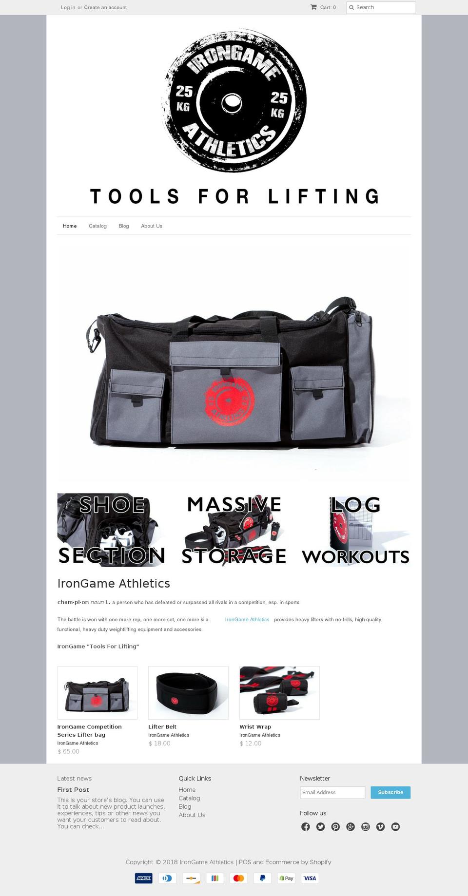 irongameapparel.com — Shopify storefront screenshot
