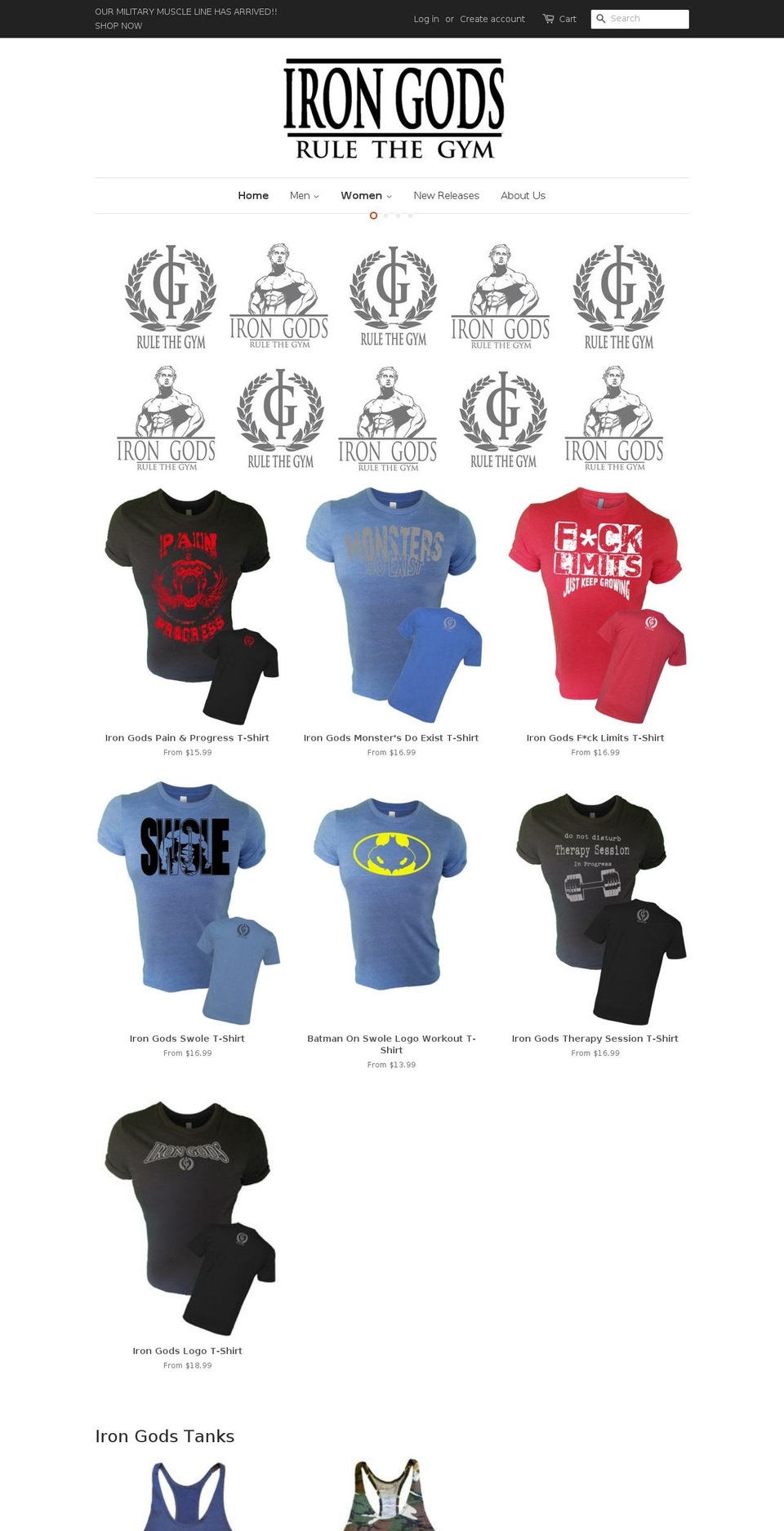 irongodsapparel.com — Shopify storefront screenshot