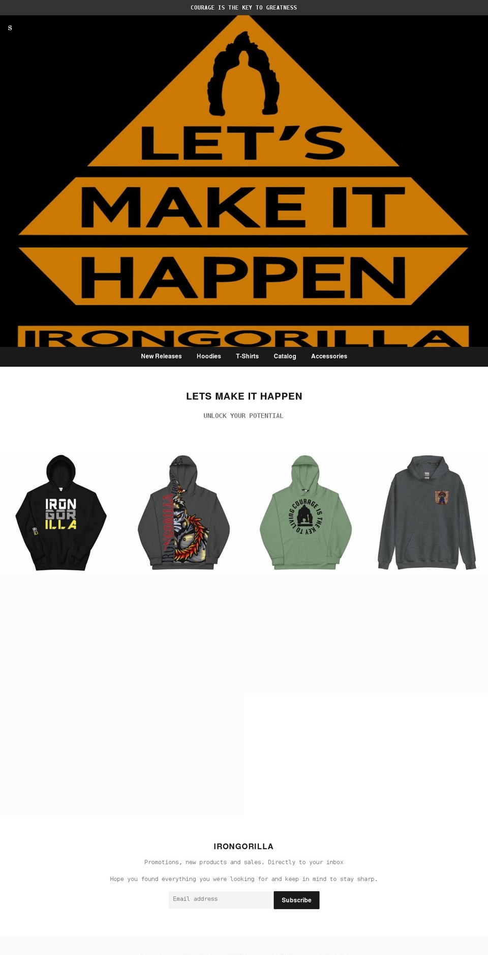 irongorillashop.com shopify website screenshot