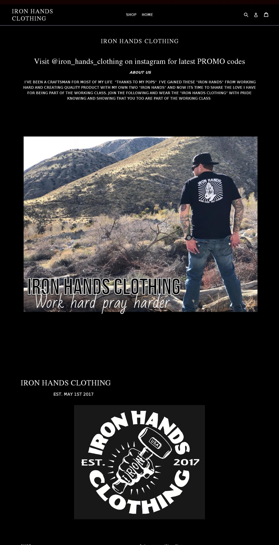 2 Shopify theme site example ironhandsclothing.com