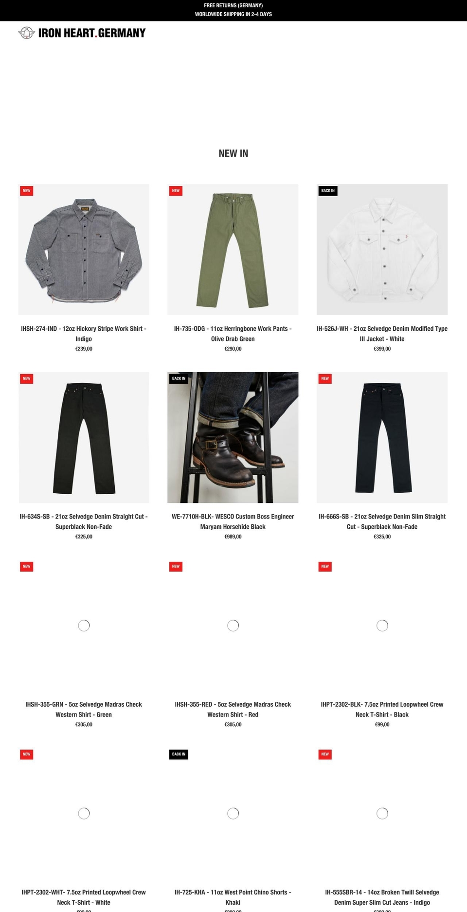 ironheartgermany.com shopify website screenshot