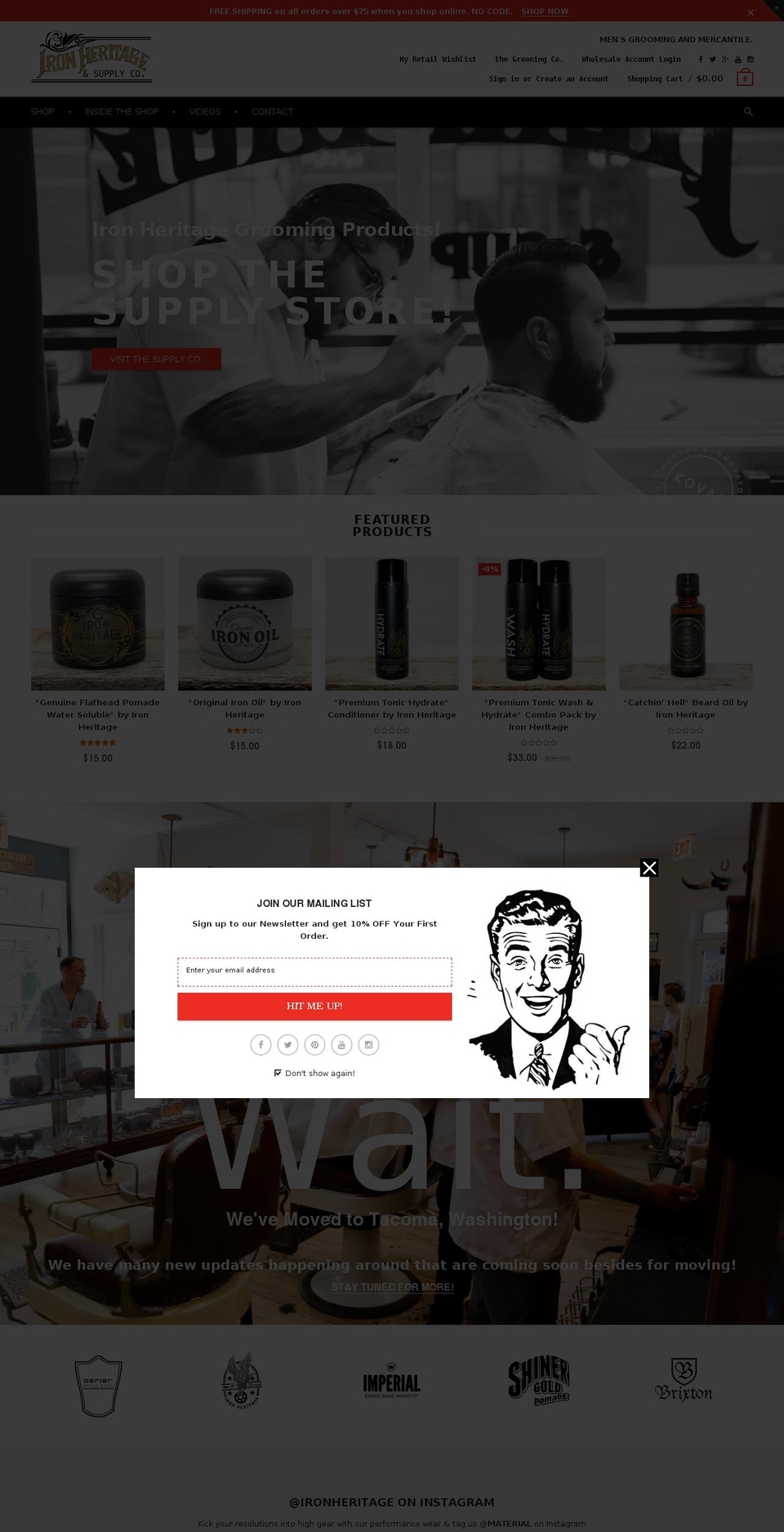 rt-material-v1-5 Working Shopify theme site example ironheritagesupply.com