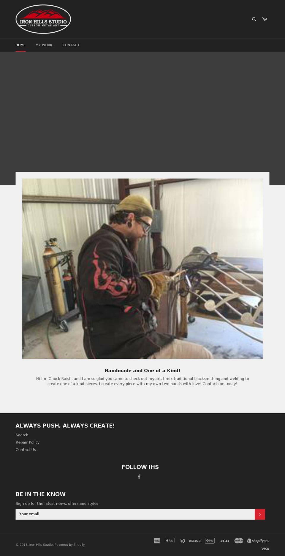ironhillsstudio.com — Shopify storefront screenshot