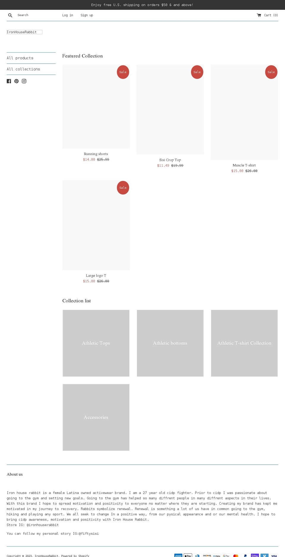 ironhouserabbit.com shopify website screenshot