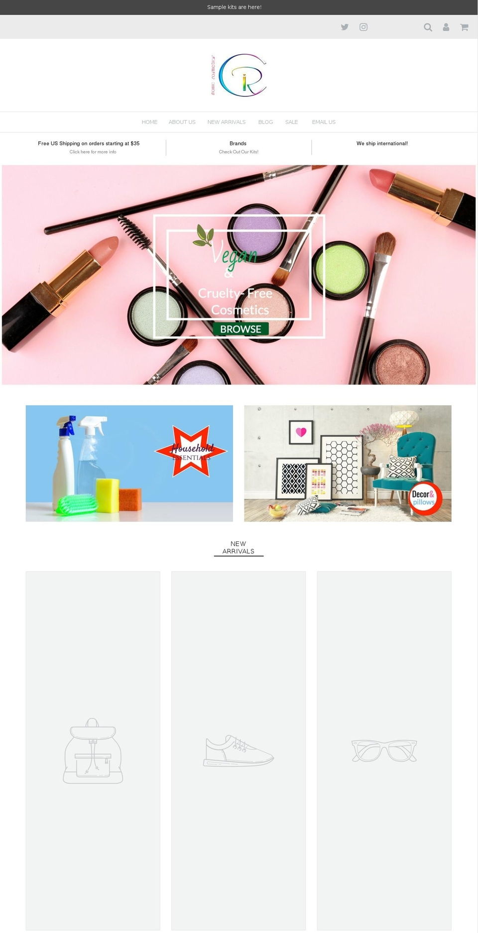ironiccosmetics.com — Shopify storefront screenshot