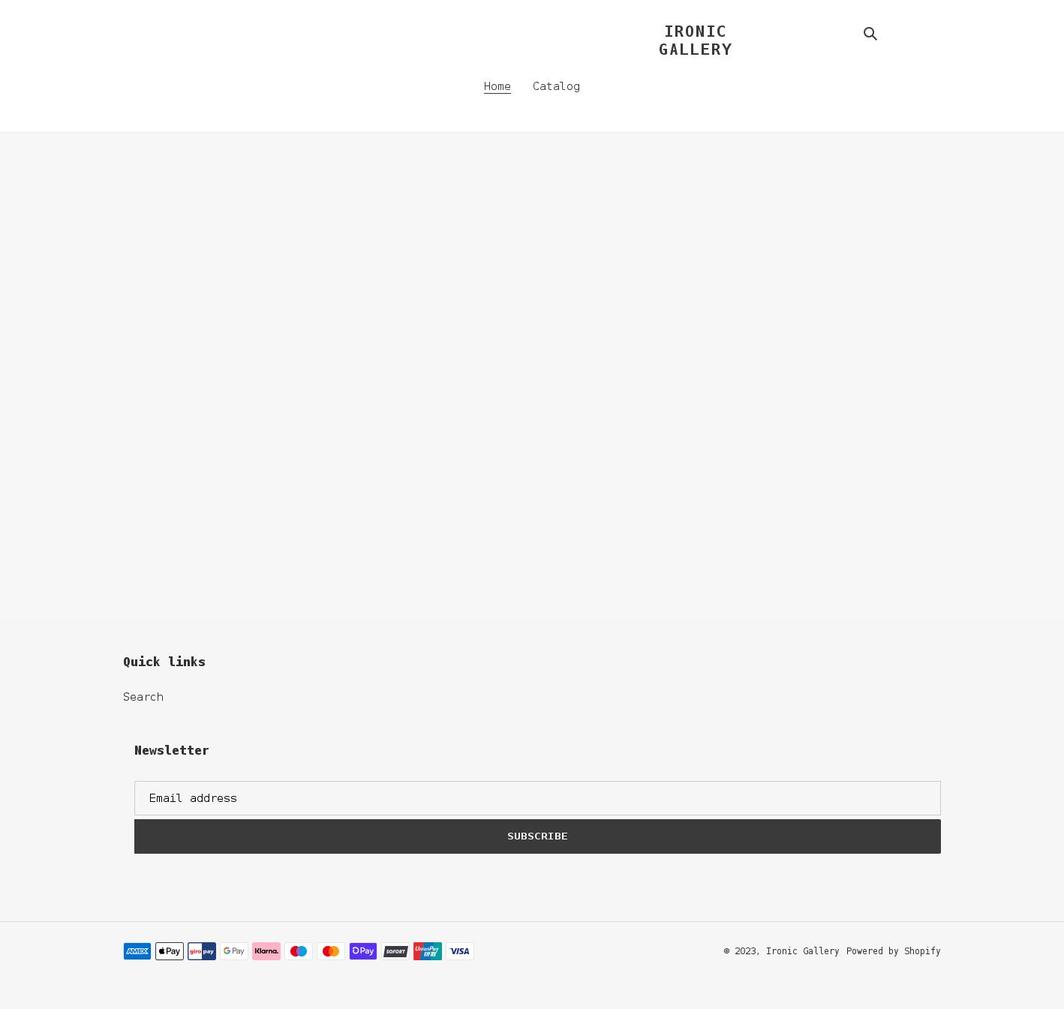 ironicgallery.com shopify website screenshot