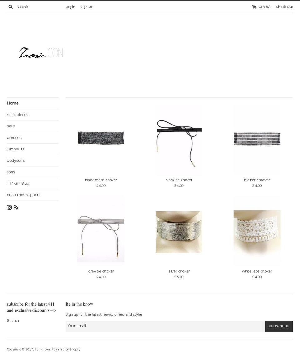 ironicicon.com shopify website screenshot