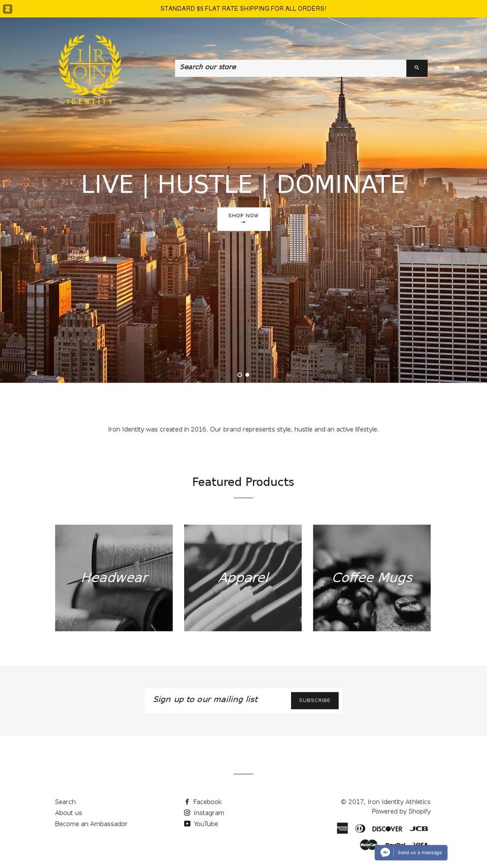 ironidentityathletics.com shopify website screenshot