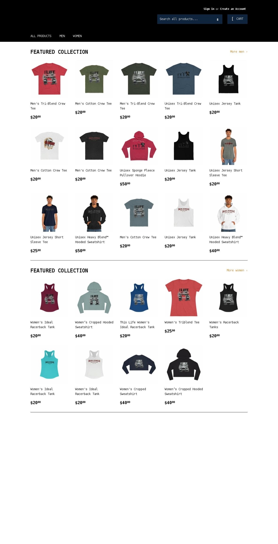 ironjunglefit.com shopify website screenshot