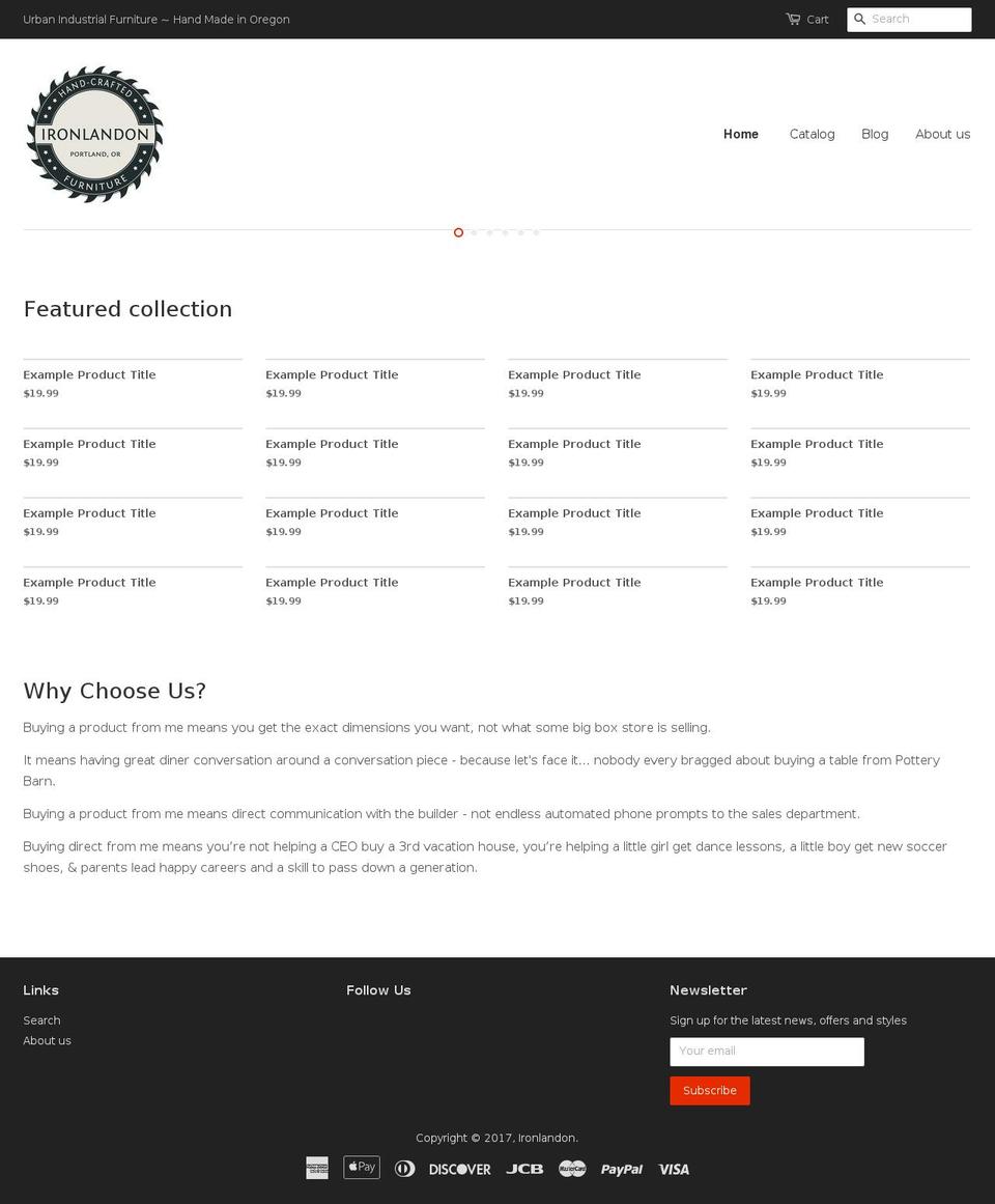 ironlandon.com shopify website screenshot