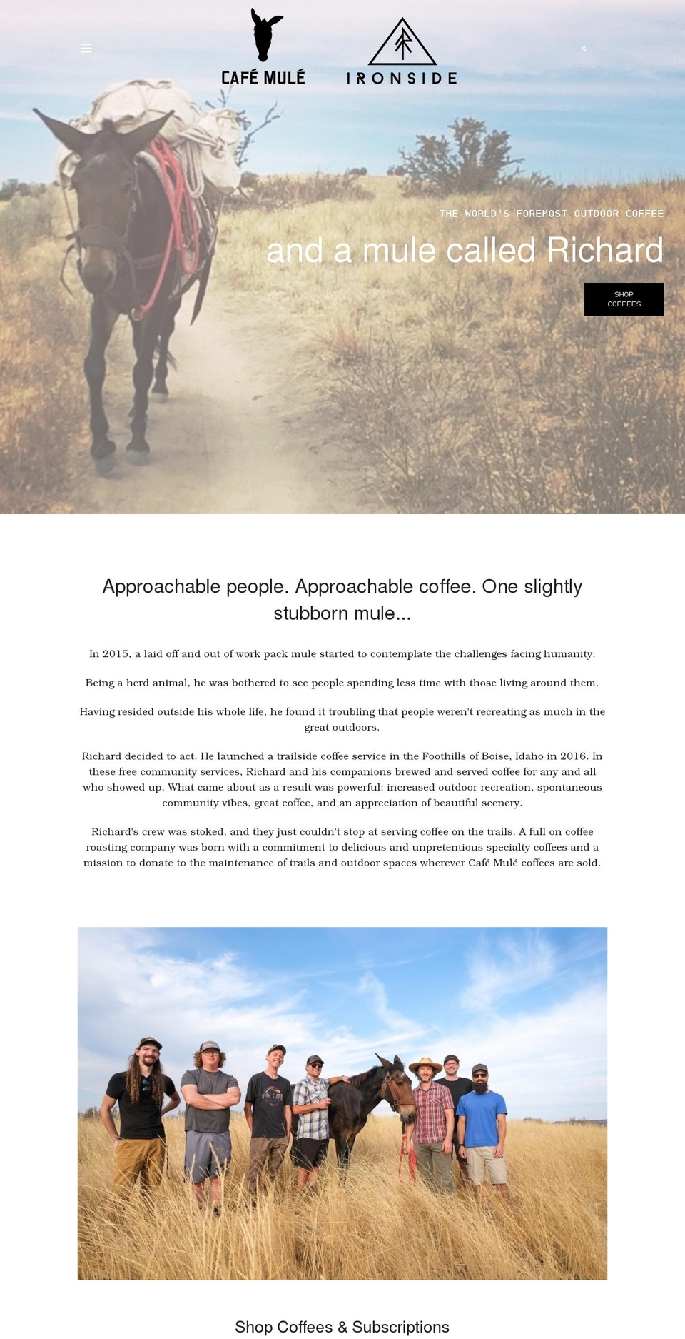 ironmulecoffee.com shopify website screenshot