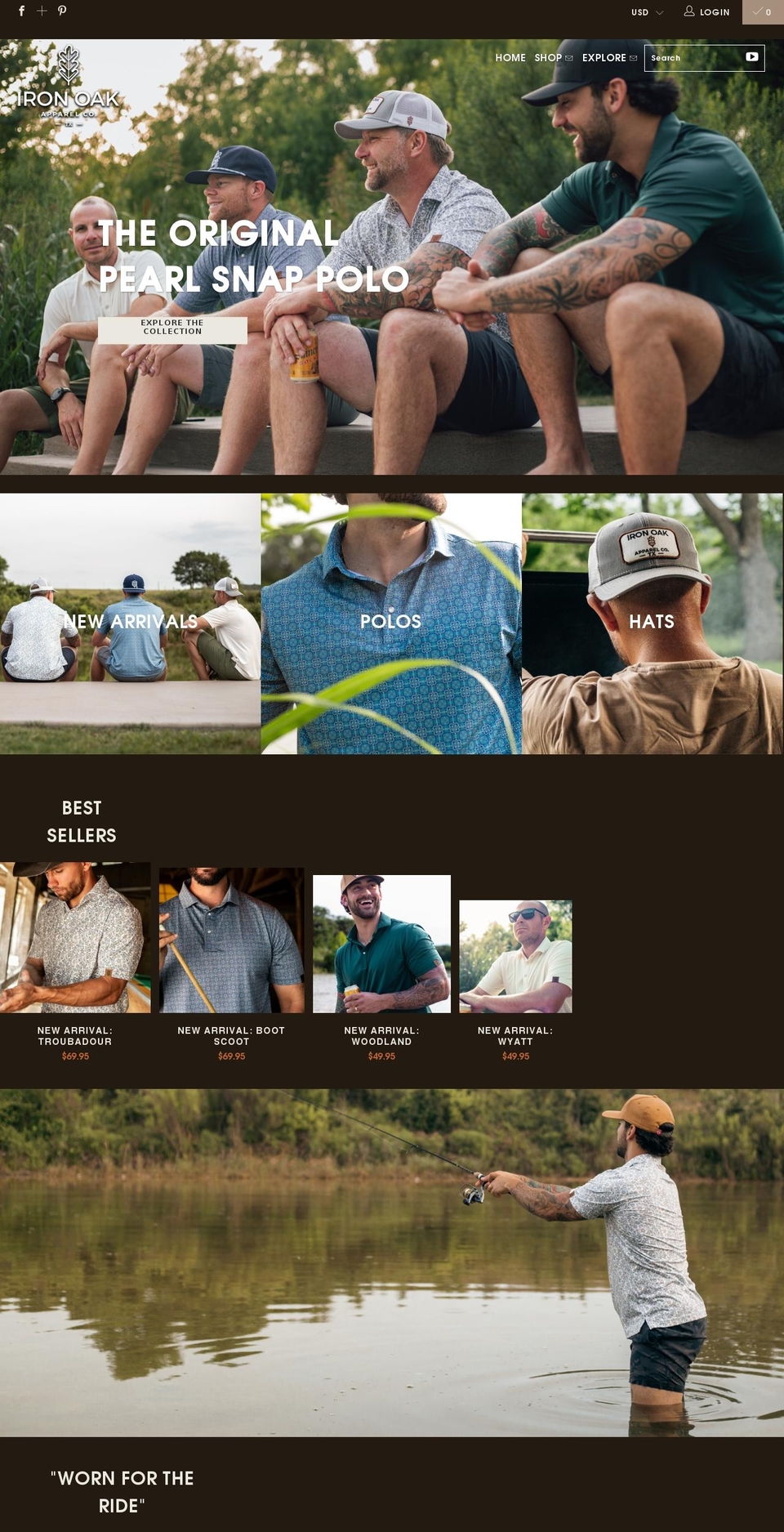 ironoaktx.com shopify website screenshot