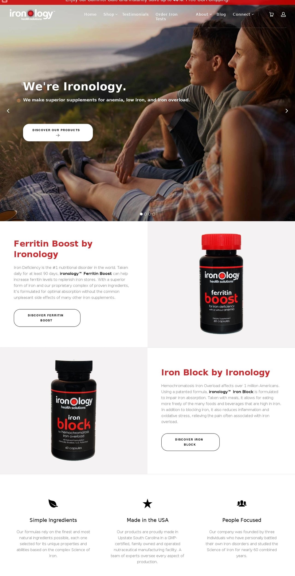 ironology.life shopify website screenshot