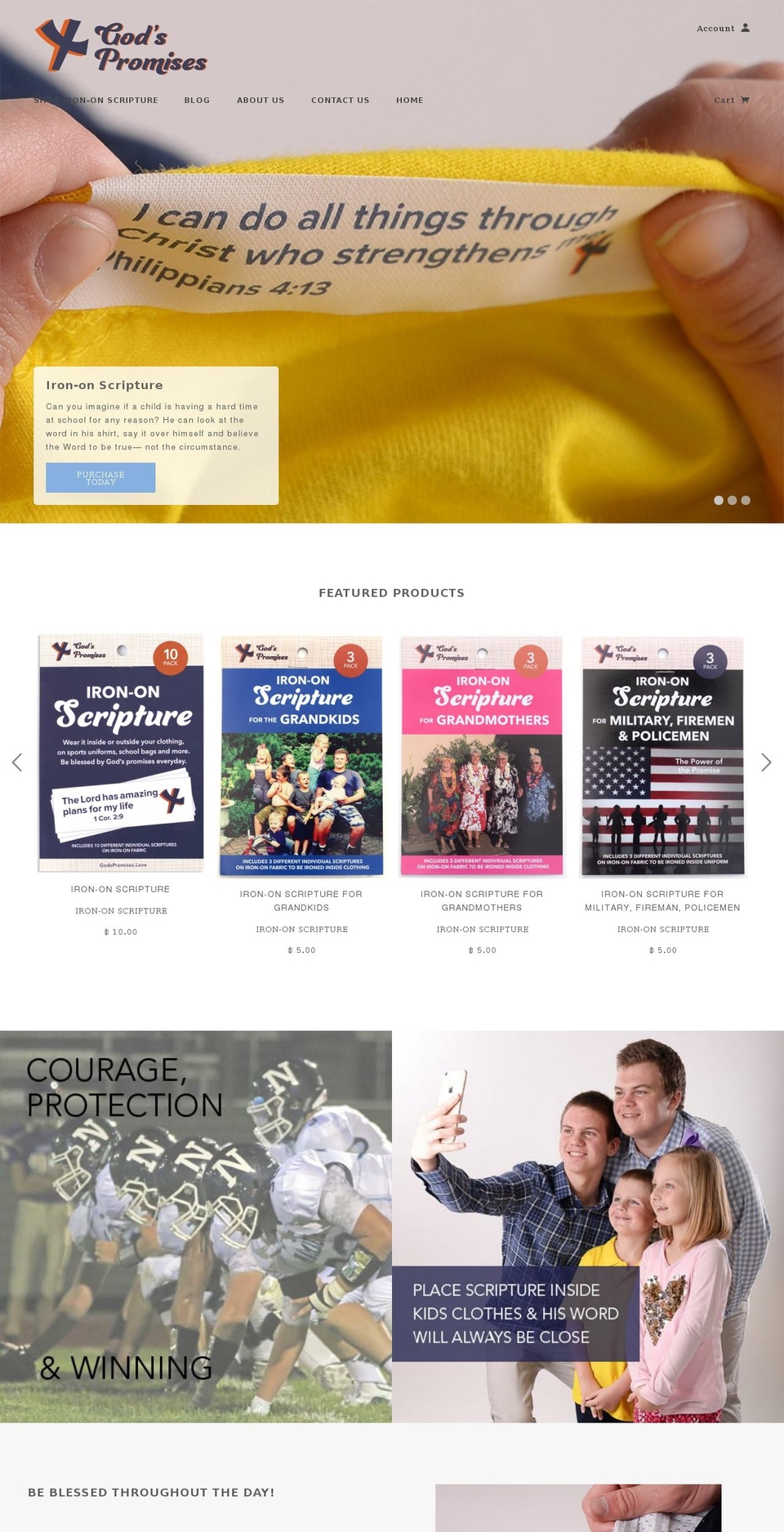 irononscripture.com shopify website screenshot