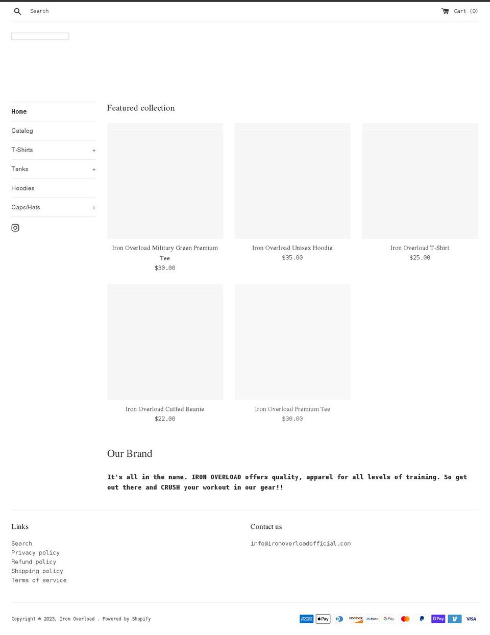 ironoverloadofficial.com shopify website screenshot