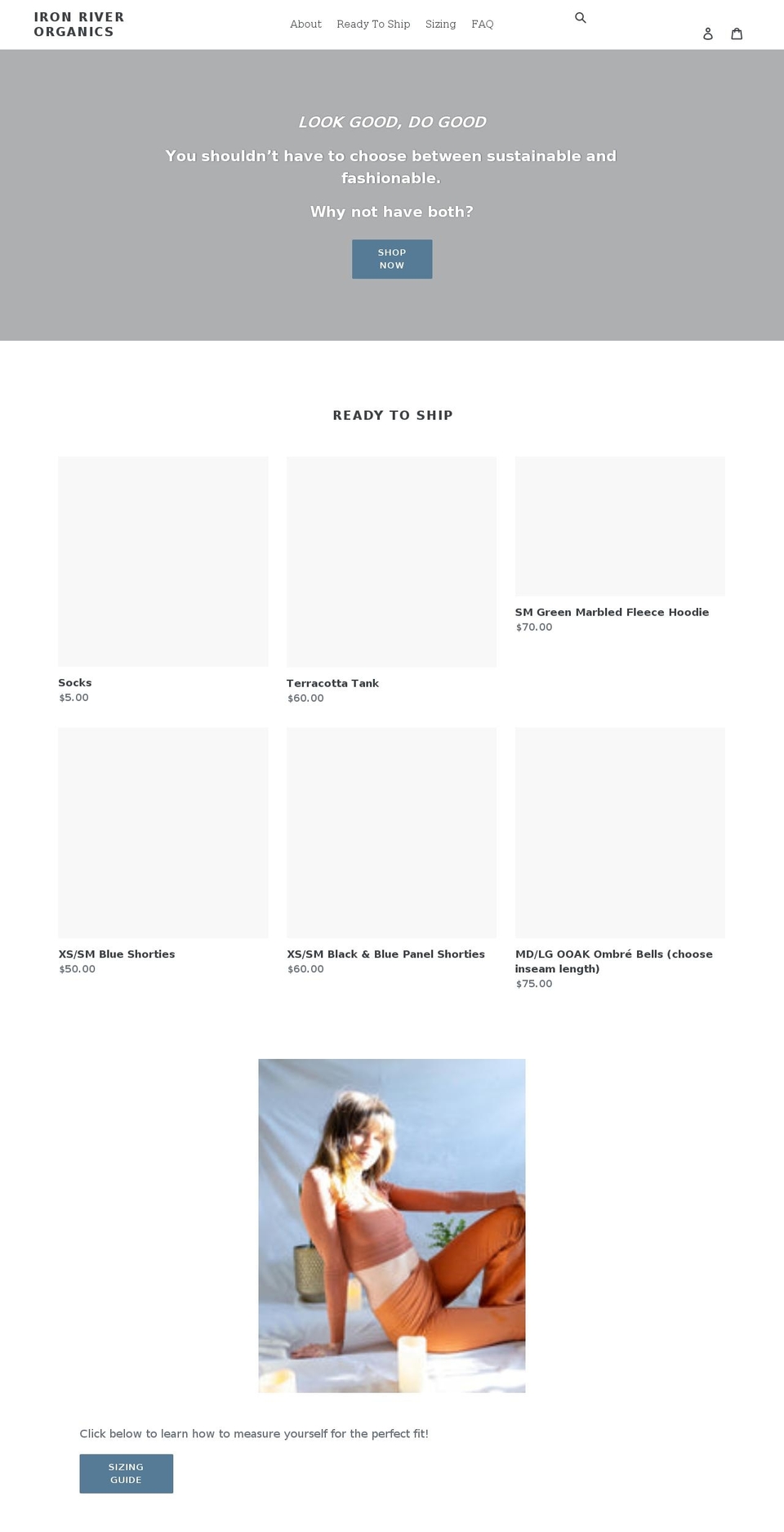 ironriverorganics.com shopify website screenshot