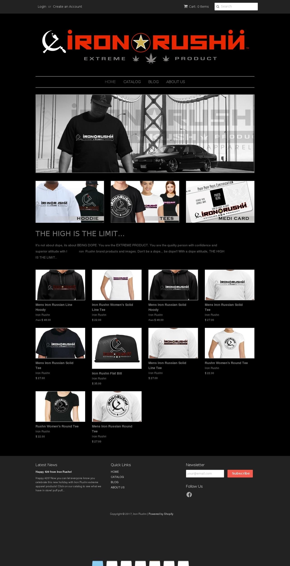 ironrushn.com shopify website screenshot