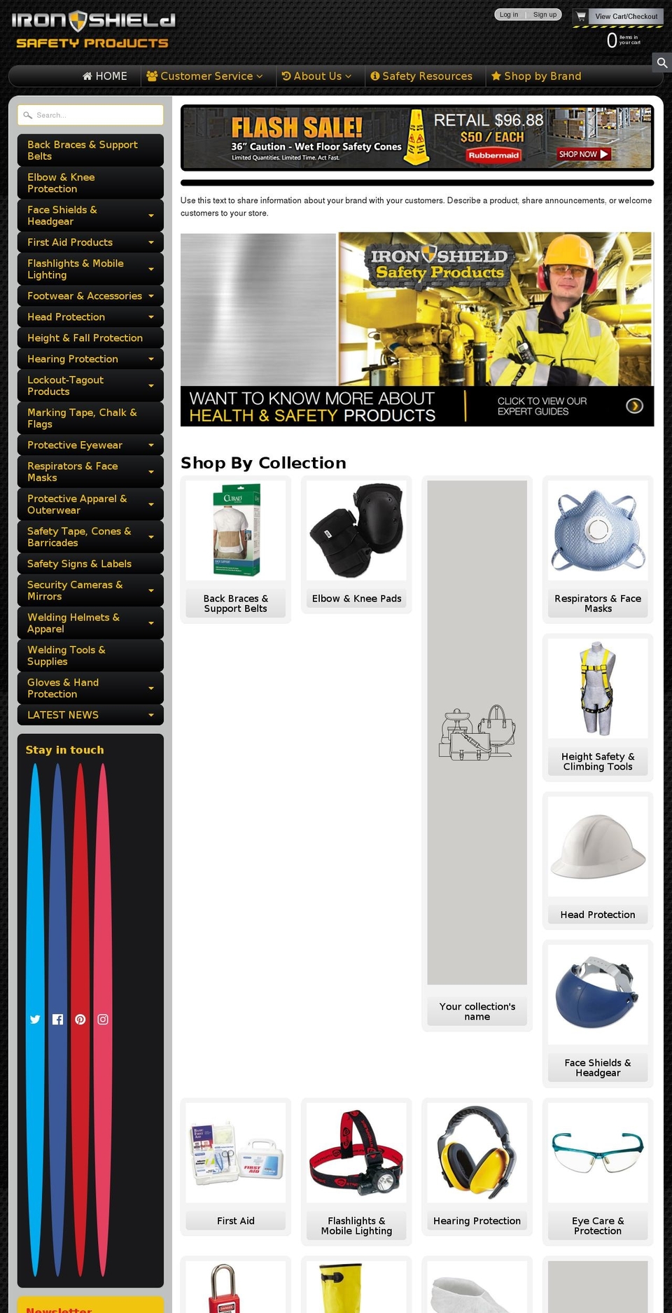 ironshieldsafetyproducts.com — Shopify storefront screenshot
