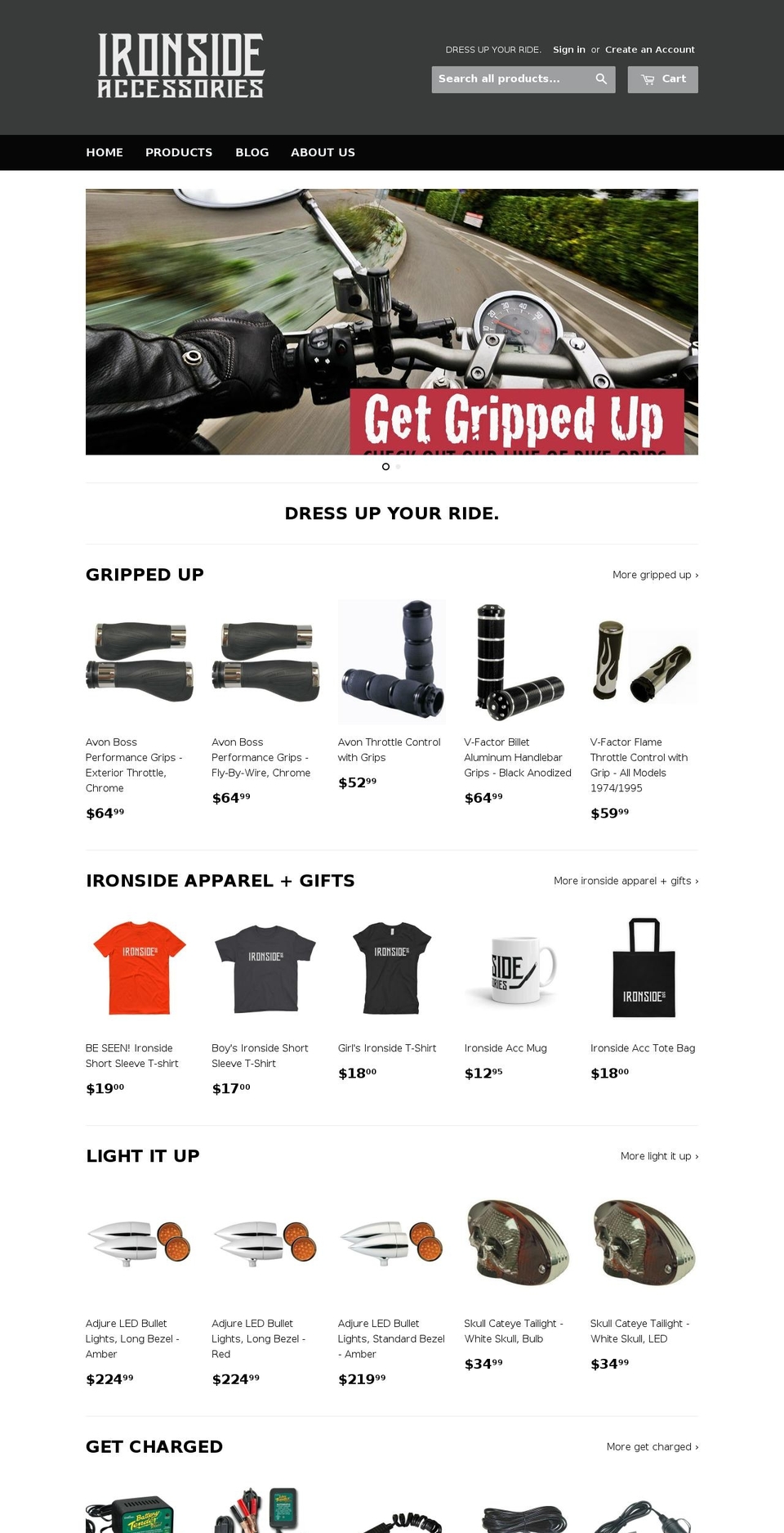 ironsideaccessories.com shopify website screenshot
