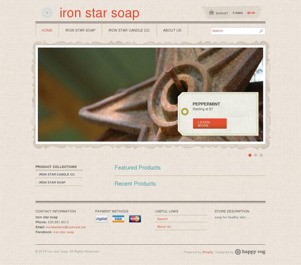 ironstarsoap.com shopify website screenshot