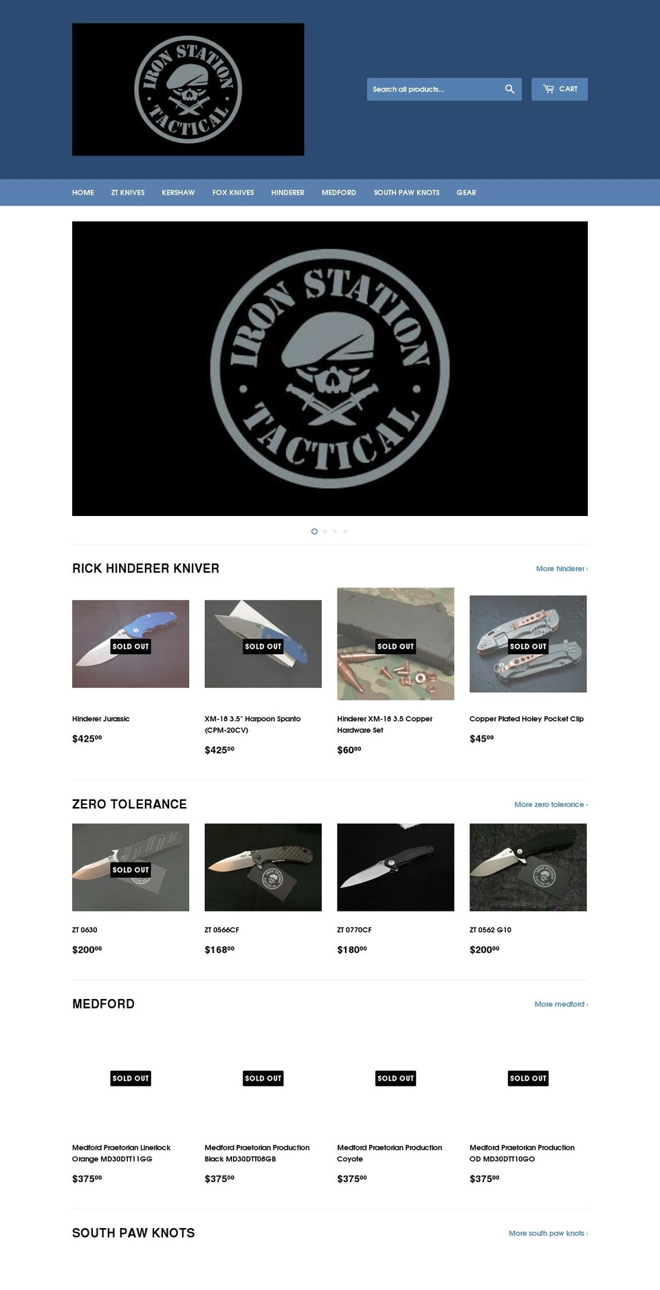 ironstationtactical.com — Shopify storefront screenshot