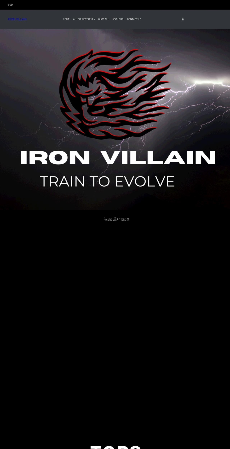 ironvillain.com shopify website screenshot