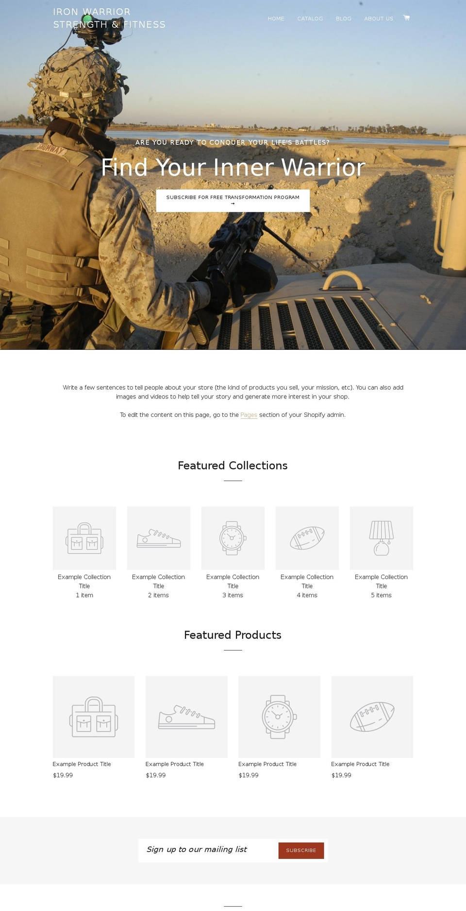 ironwarriorstrong.com shopify website screenshot