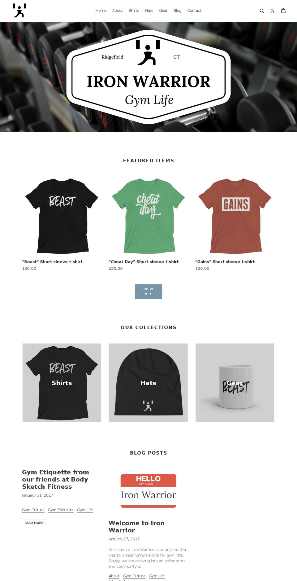 ironwarriorus.com — Shopify storefront screenshot