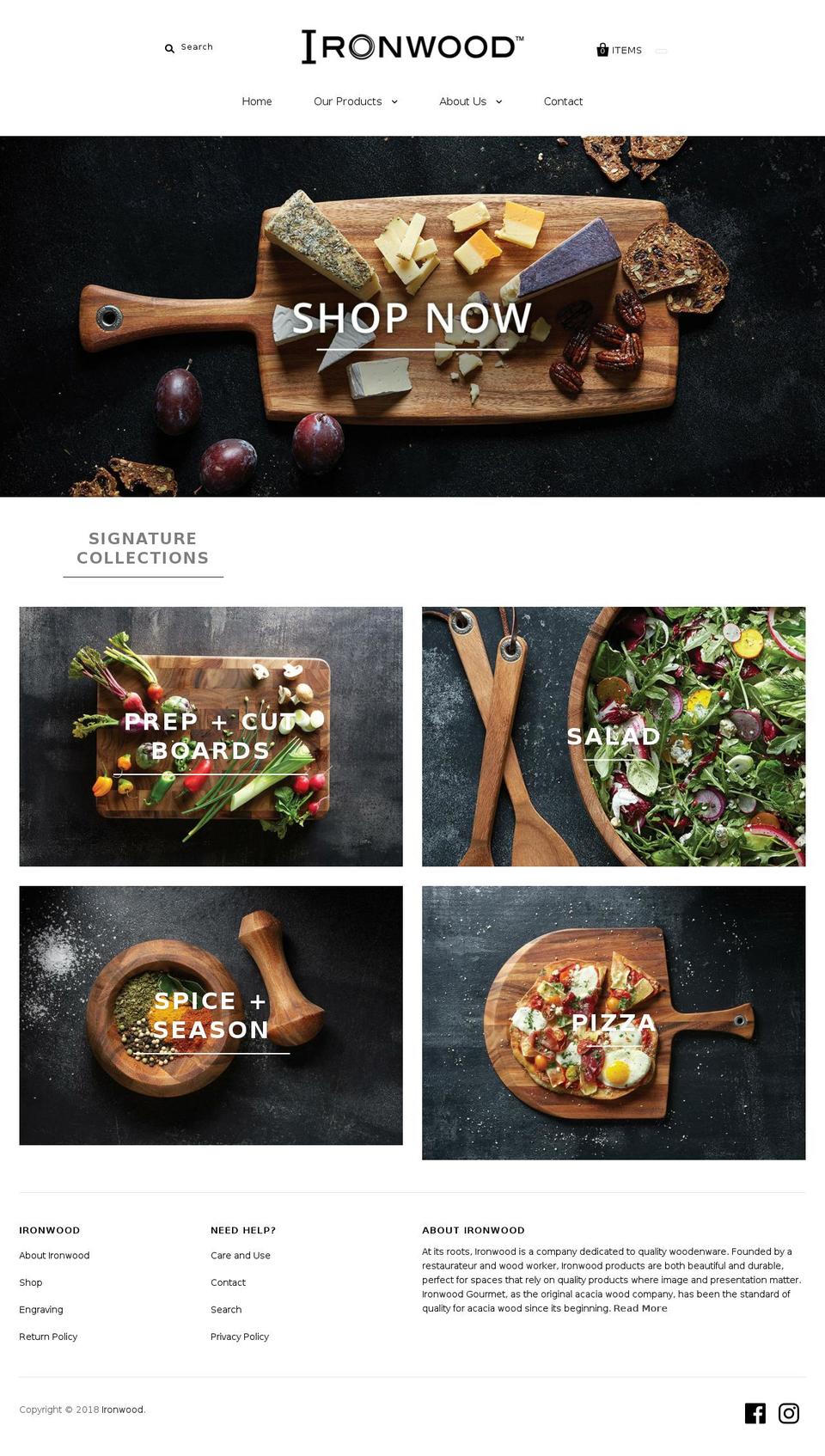 ironwoodgourmet.com shopify website screenshot