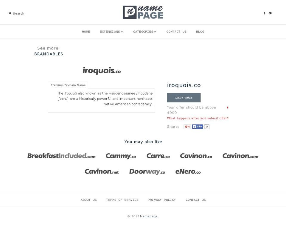 iroquois.co shopify website screenshot