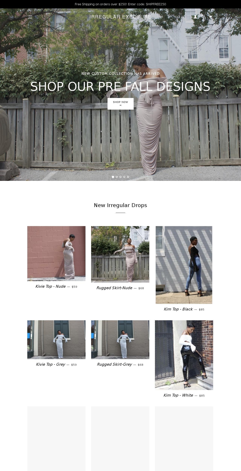 irregularexposure.com — Shopify storefront screenshot