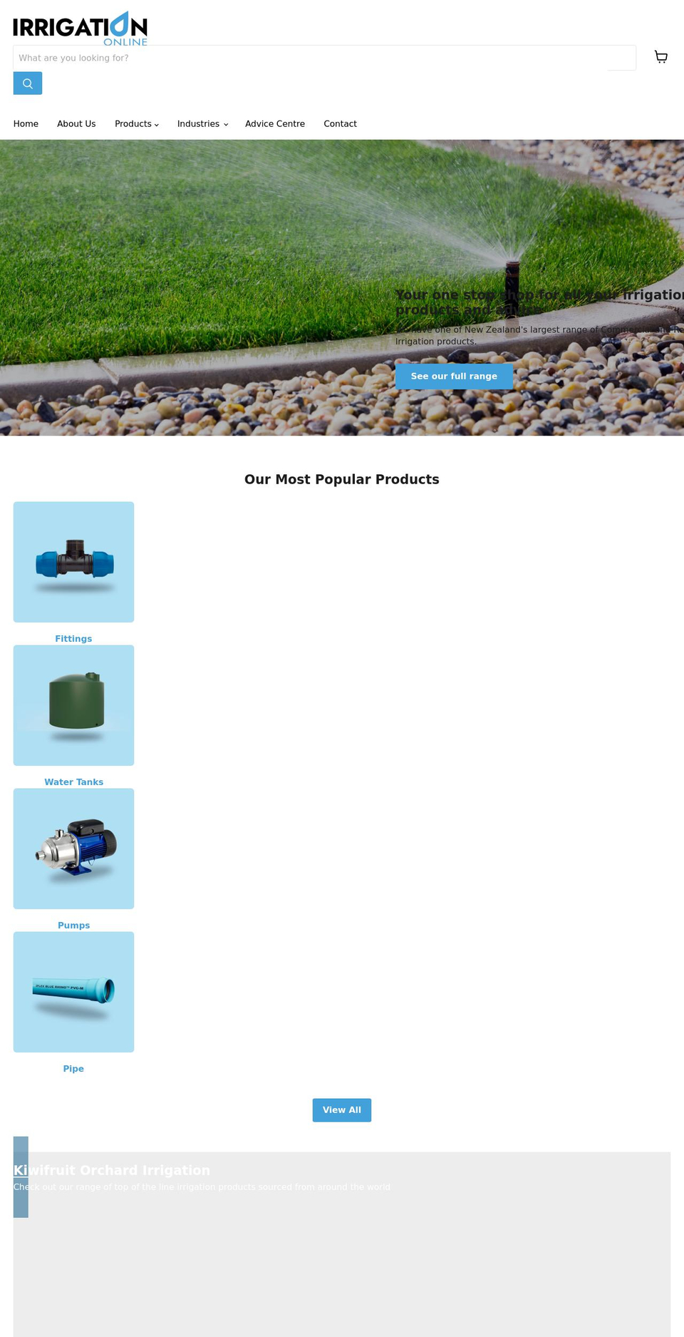 irrigationonline.co.nz shopify website screenshot