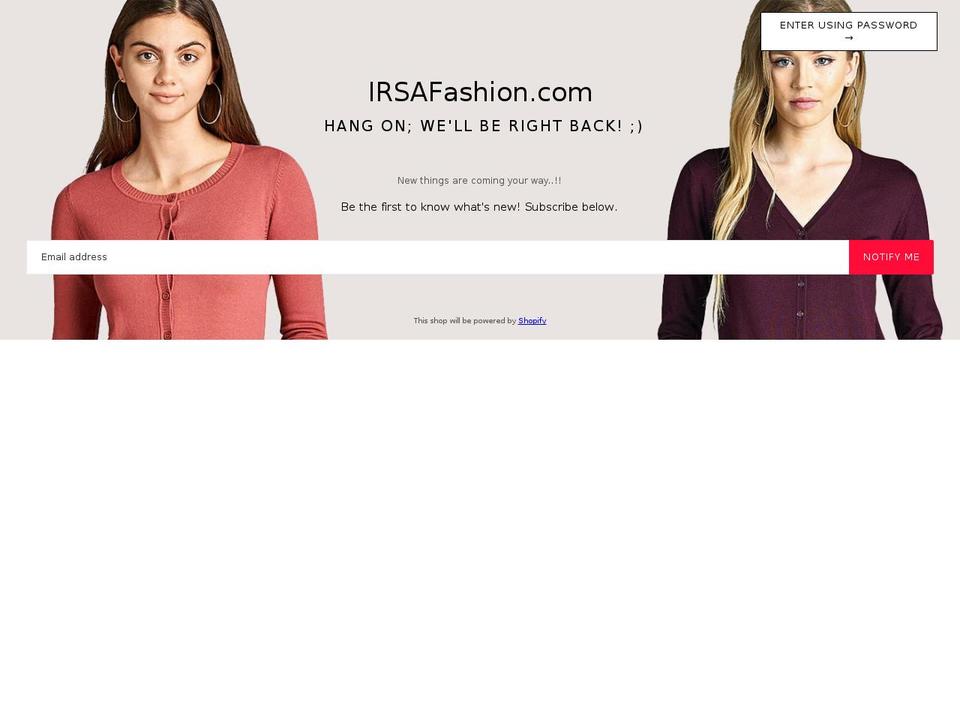 belle-classic-home Shopify theme site example irsafashion.com