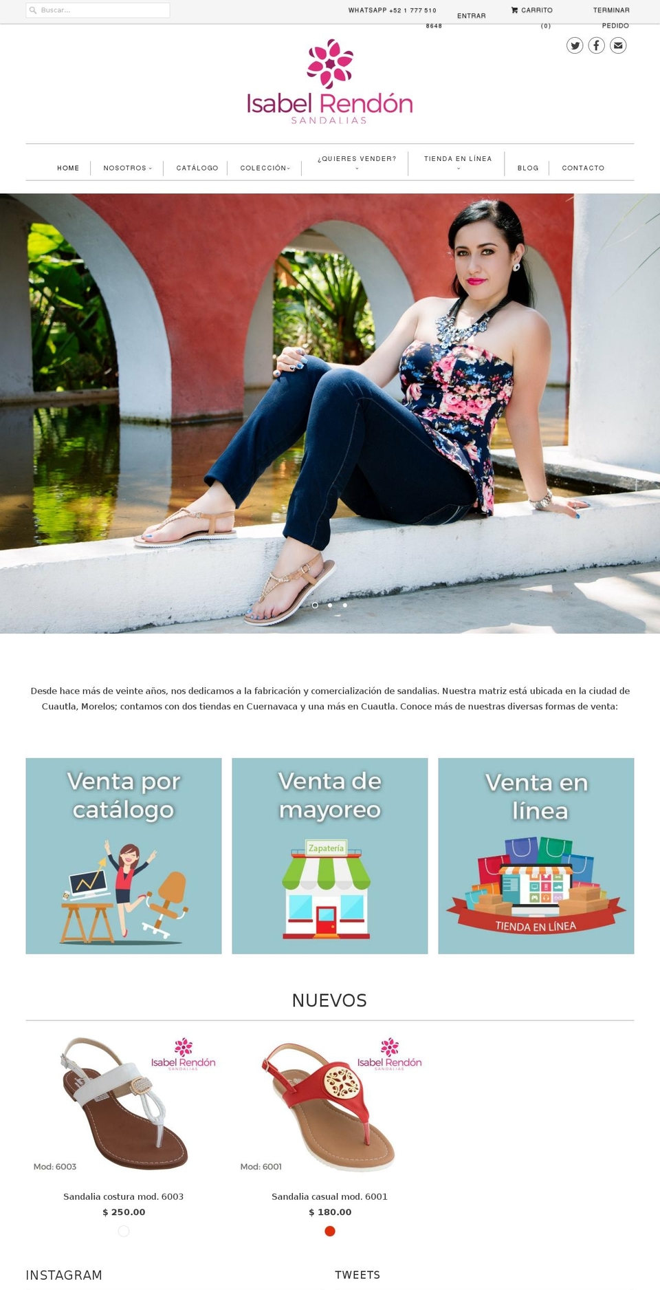 irsandalias.com — Shopify storefront screenshot