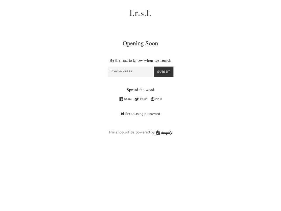 irsl.co shopify website screenshot