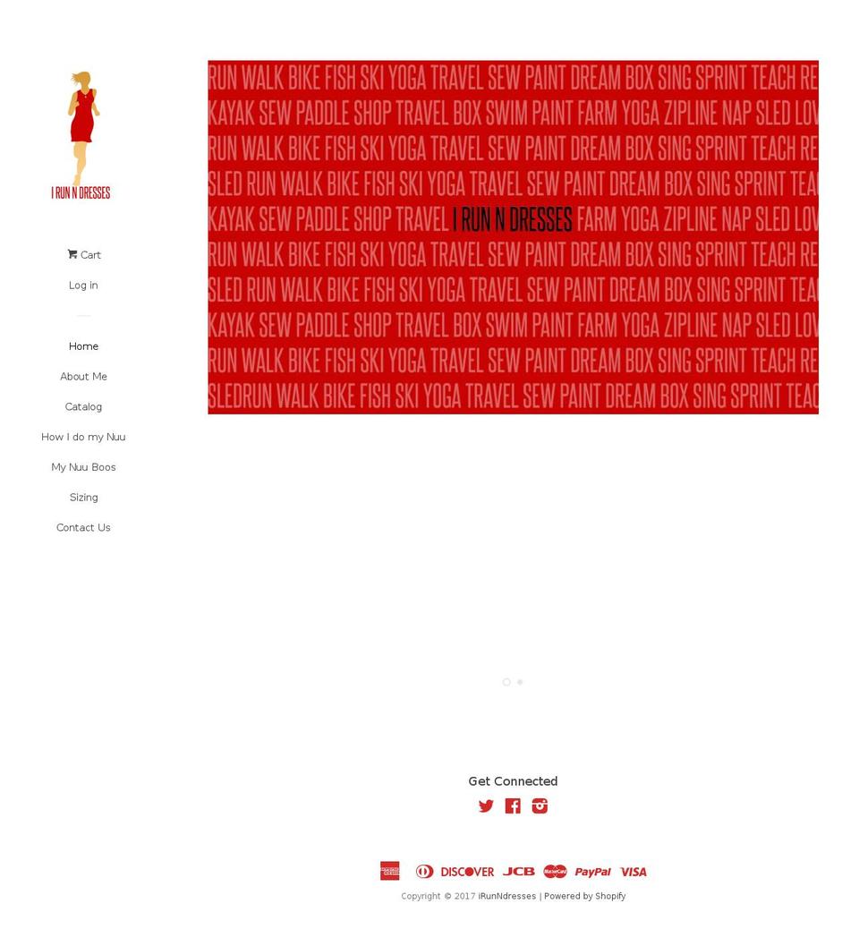 irunndresses.com shopify website screenshot