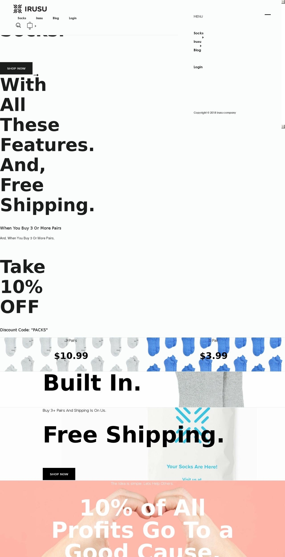 irusuclothing.com — Shopify storefront screenshot