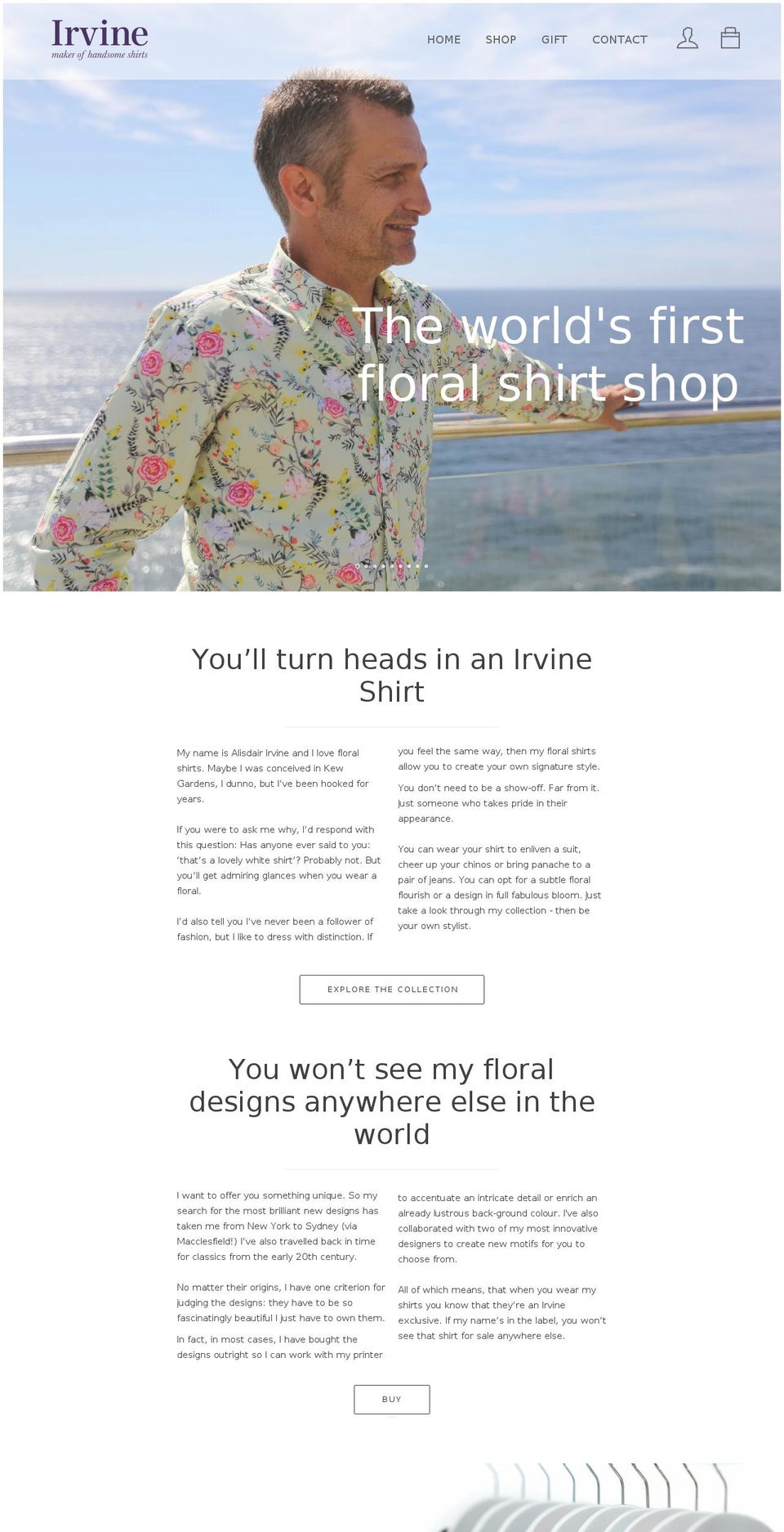 irvineshirts.com — Shopify storefront screenshot