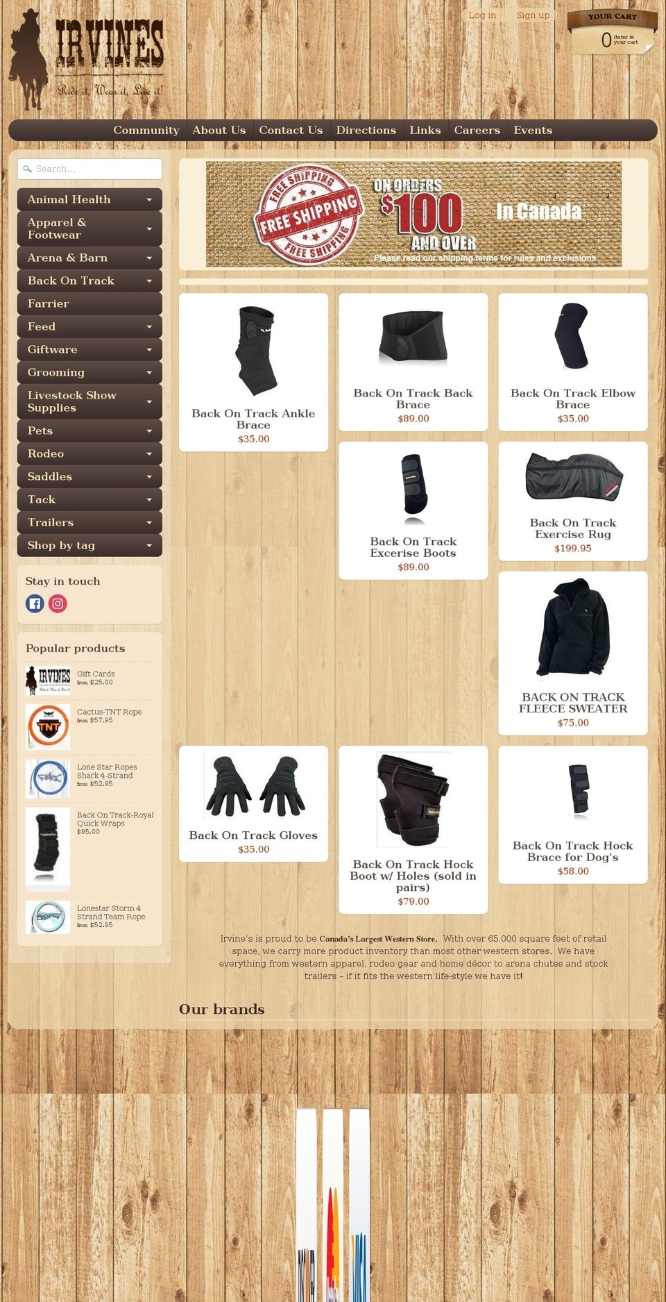 irvinetackandtrailers.com shopify website screenshot