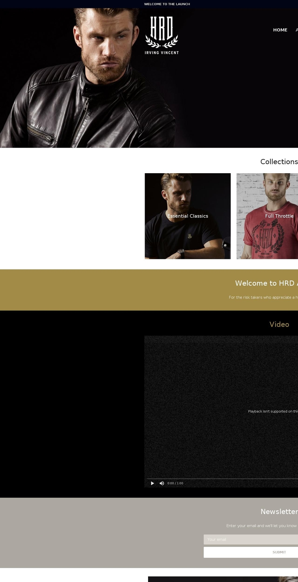 irvingvincent.com shopify website screenshot