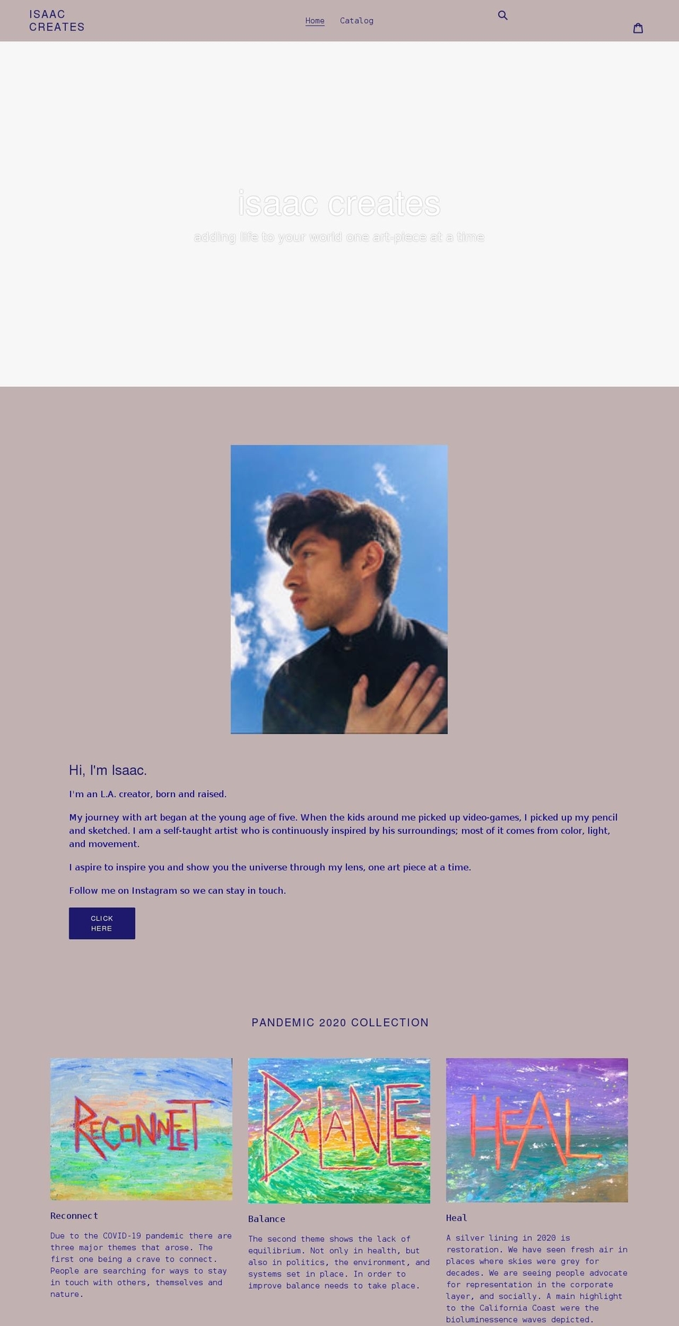 isaacreates.com shopify website screenshot