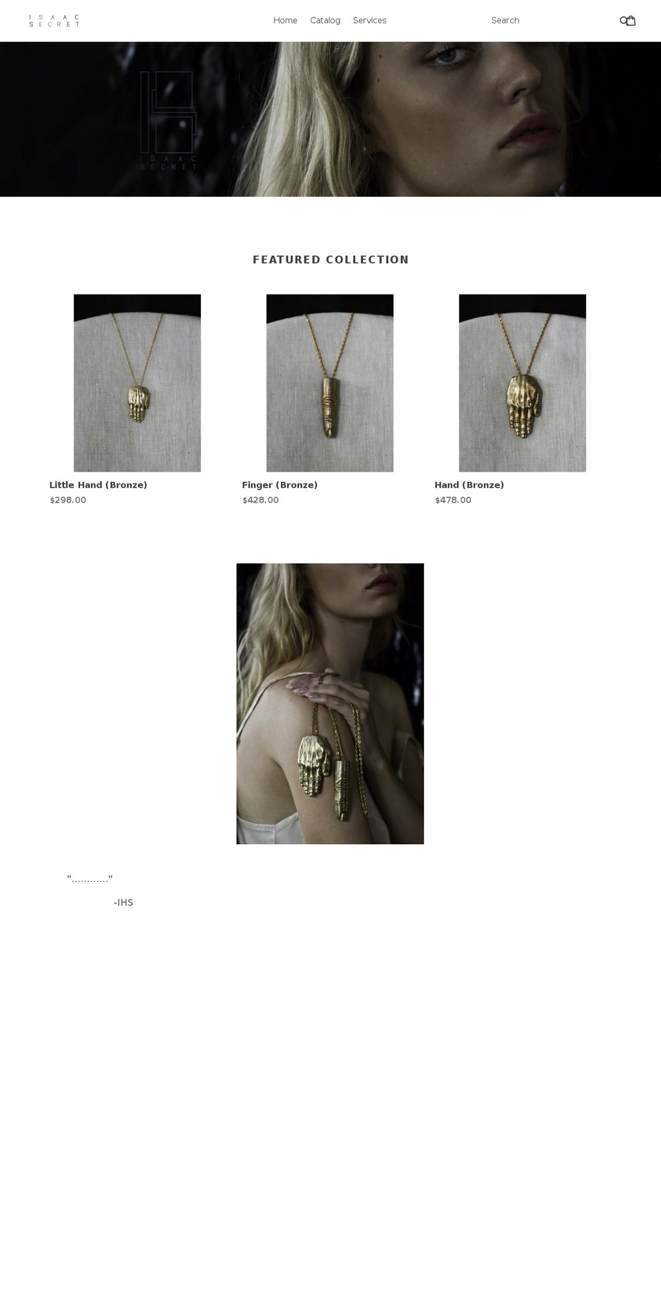 isaacsecret.com — Shopify storefront screenshot