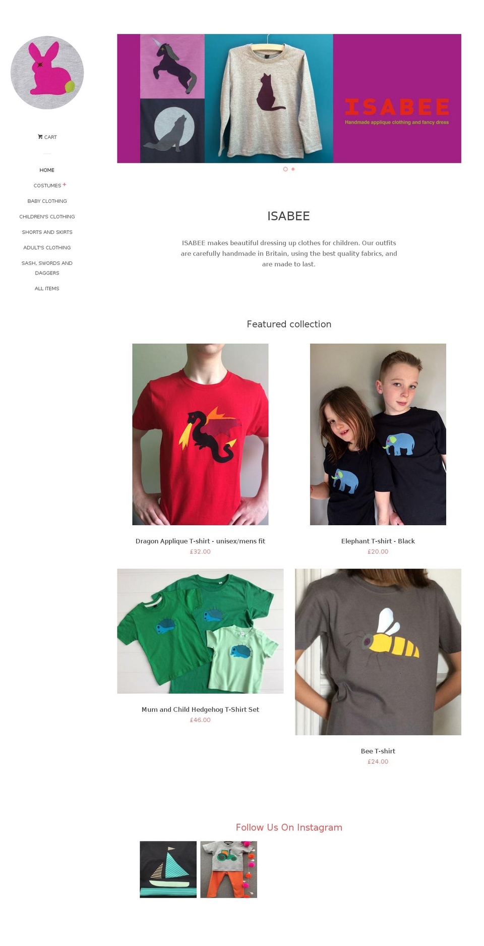 isabee.co.uk shopify website screenshot