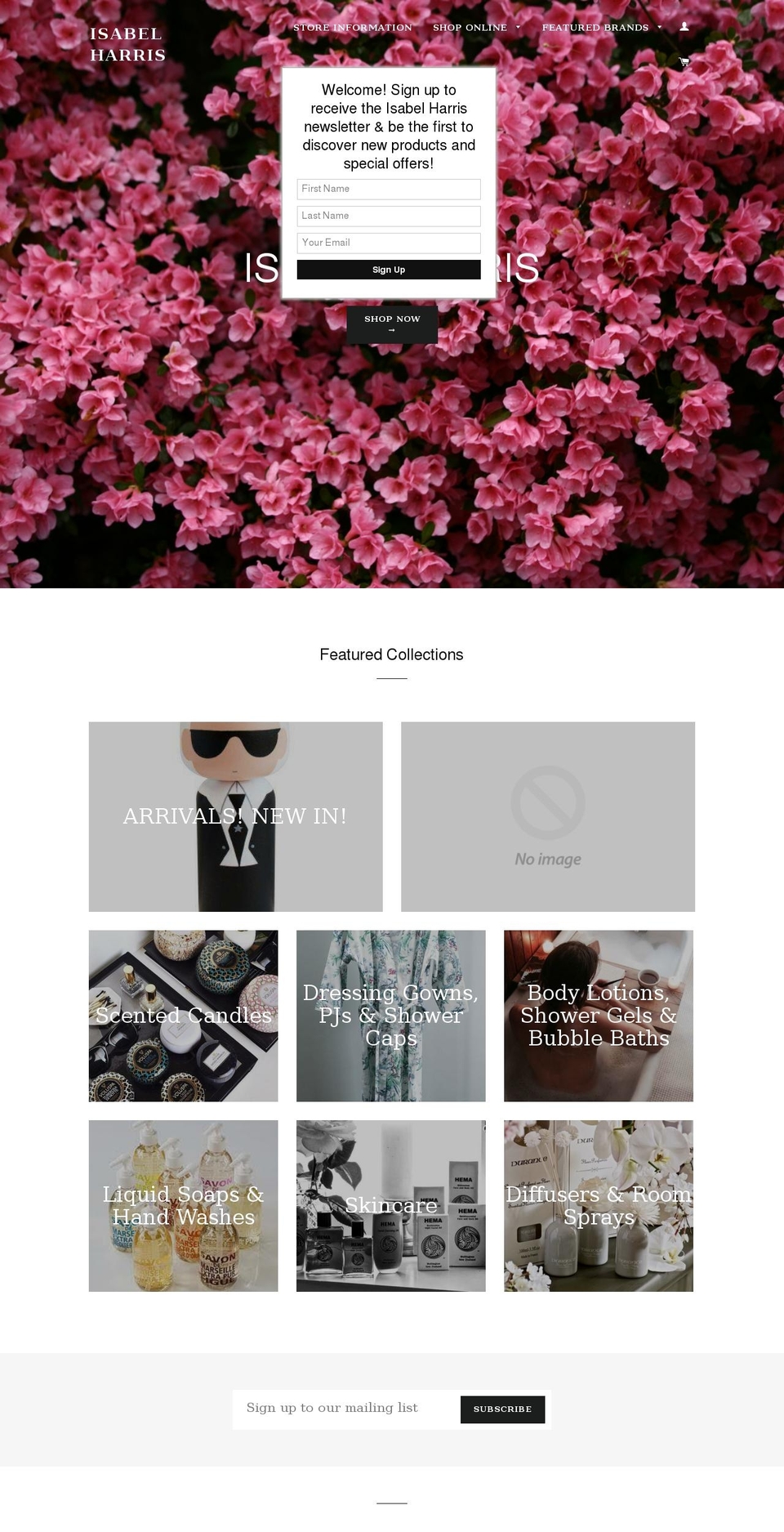 isabelharris.co.nz shopify website screenshot