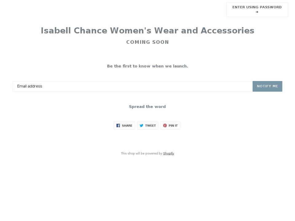 isabell-chance-womens-wear-and-accessories.com — Shopify storefront screenshot